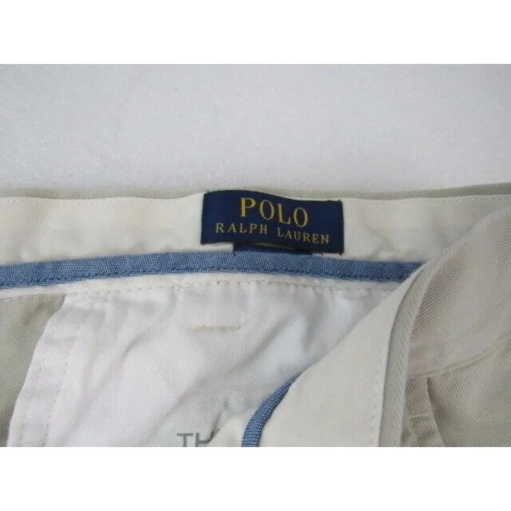 Ralph Lauren Polo Chino Khaki‎ Flat Front Cotton Pants 38/31